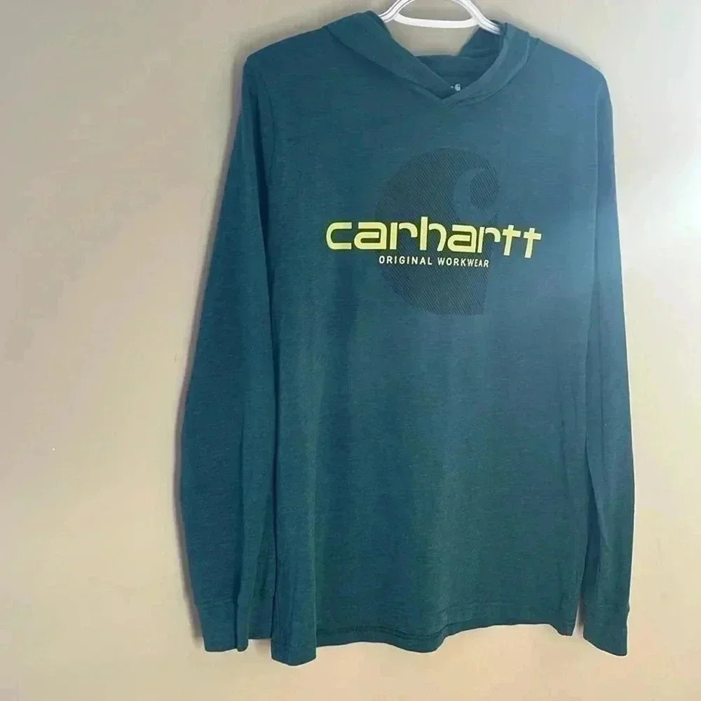 [S/M] Carhartt Green Cotton  Blend L/S Light Swearshirt Hoodie